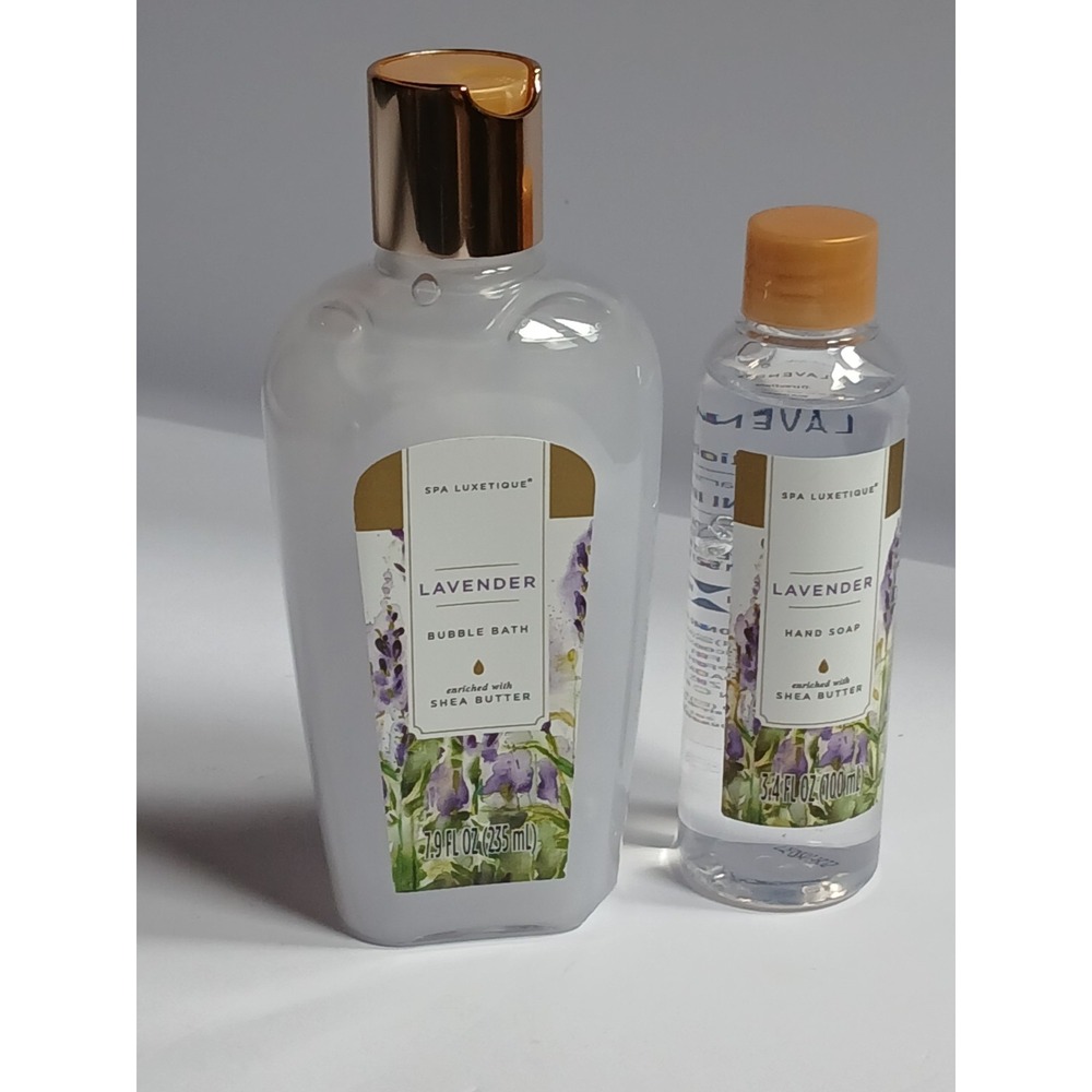 Lot Of LUXETIQUE Lavender Bubble Bath And Hand Soap Enriched W/ Shea Butter